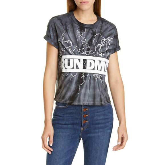 Alice + Olivia Size M/L  Top T Shirt Band Tee Run DMC Short Sleeve - Picture 1 of 6